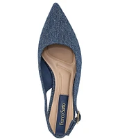 Franco Sarto Tessa Denim Slingback Wedge Pumps