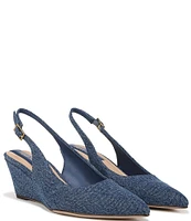 Franco Sarto Tessa Denim Slingback Wedge Pumps