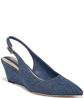 Franco Sarto Tessa Denim Slingback Wedge Pumps