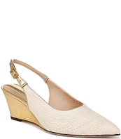 Franco Sarto Tessa Raffia Slingback Wedge Pumps