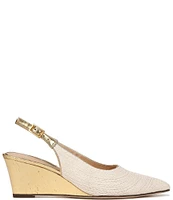 Franco Sarto Tessa Raffia Slingback Wedge Pumps