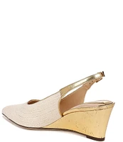 Franco Sarto Tessa Raffia Slingback Wedge Pumps