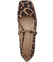 Franco Sarto Tinsley Leopard Print Mary Jane Ballet Flats