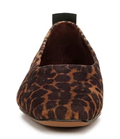 Franco Sarto Vana Leopard Print Suede Square Toe Flats