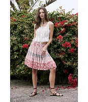 Free People Alana Scoop Neck Sleeveless Lace Tank