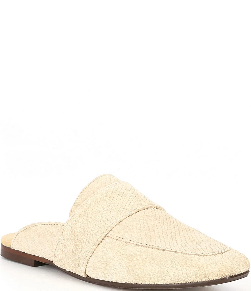 Free People At Ease Loafer 2.0 Embossed Suede Mules