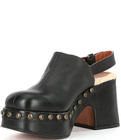 Free People Autumn Leather Studded Platform Clogs