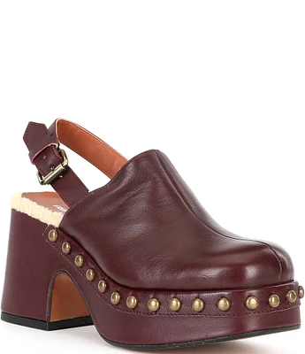 Free People Autumn Leather Studded Platform Clogs