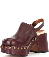 Free People Autumn Leather Studded Platform Clogs