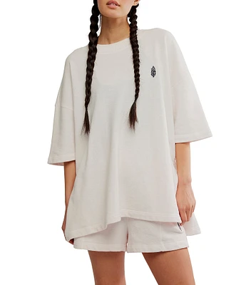 FP Movement Back Me Up Crew Neck Short Sleeves Oversize Short Set
