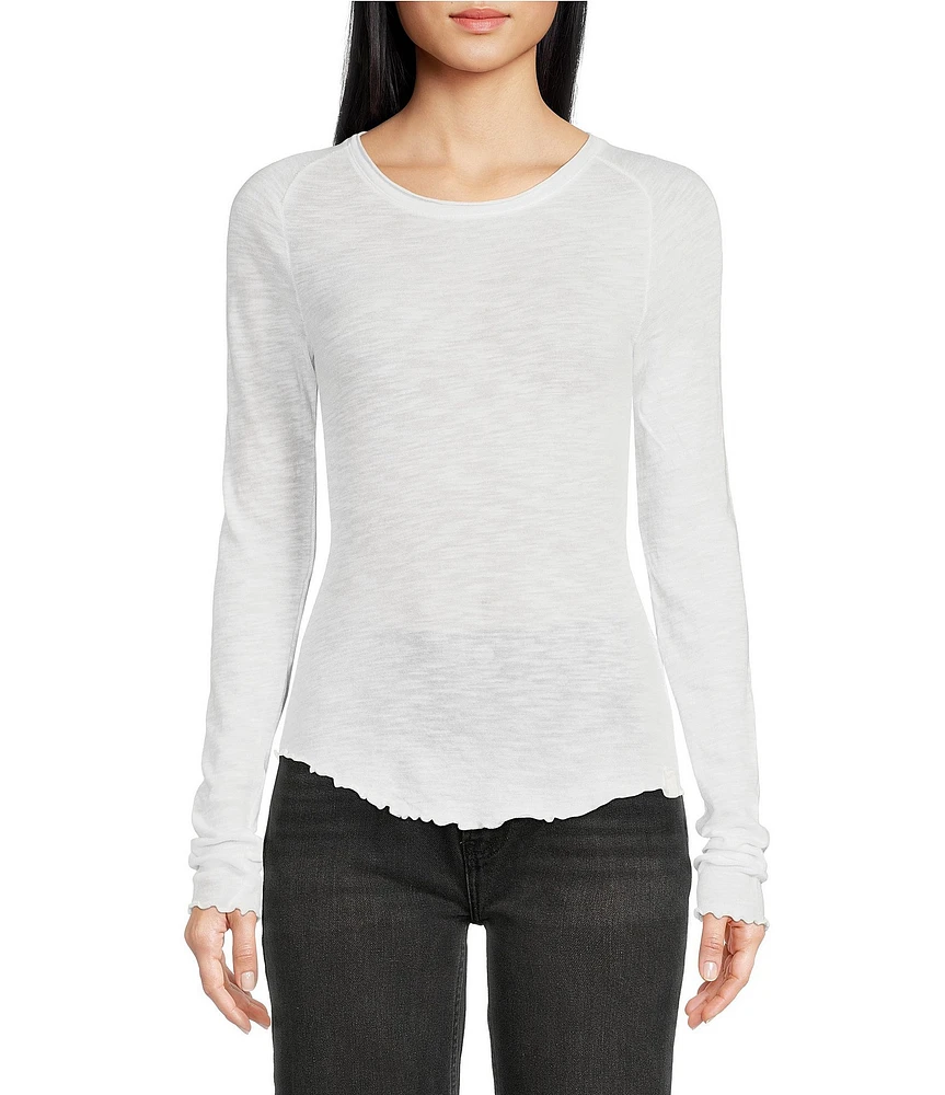 Free People Be My Baby Knit Round Neck Long Sleeve Shirt