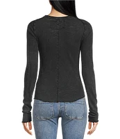 Free People Be My Baby Knit Round Neck Long Sleeve Shirt