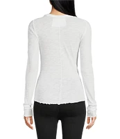 Free People Be My Baby Knit Round Neck Long Sleeve Shirt