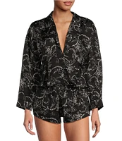 Free People Beauty Sleep Long Sleeve Notch Collar Cropped PJ Set