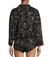 Free People Beauty Sleep Long Sleeve Notch Collar Cropped PJ Set