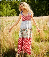 Free People Bluebell Floral Print V-Neck Sleeveless Maxi Dress