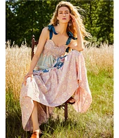 Free People Bluebell Floral Print V-Neck Sleeveless Maxi Dress