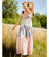 Free People Bluebell Floral Print V-Neck Sleeveless Maxi Dress