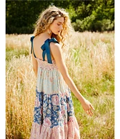 Free People Bluebell Floral Print V-Neck Sleeveless Maxi Dress