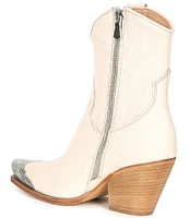 Free People Brayden Leather Metal Toe Tip Western Booties