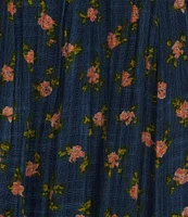 Free People Brynn Printed Mid Rise Tiered Ruffle Maxi Skirt