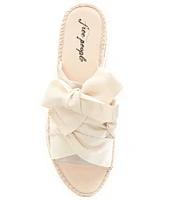 Free People Chapmin Suede Sport Bow Espadrille Platform Slide Sandals