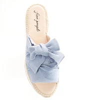 Free People Chapmin Suede Sport Bow Espadrille Platform Slide Sandals