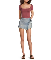 Free People Clean Lines Square Neck Short Sleeve Baby Tee