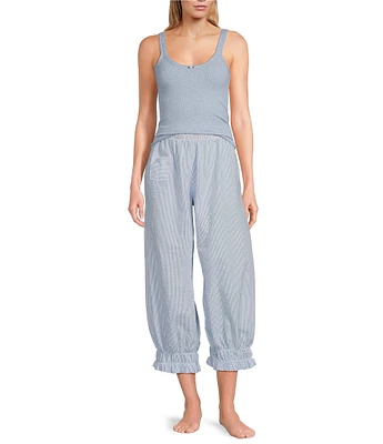 Free People Cloud Nine Ribbed Tank & Seersucker Jogger Pajama Set