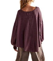 Free People Coraline Waffle Knit V-Neck Long Sleeve Thermal