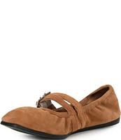 Free People Crystal Gemini Suede Buckle Strap Flats