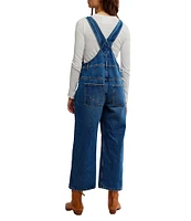 Free People Deep Trance Denim Square Neck Overalls