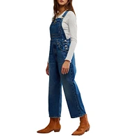 Free People Deep Trance Denim Square Neck Overalls
