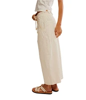 Free People Easy Peasy Wide Drawstring Elastic Waist Wide Leg Pull-On Pants