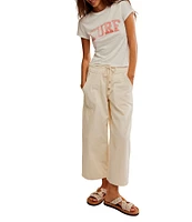 Free People Easy Peasy Wide Drawstring Elastic Waist Wide Leg Pull-On Pants