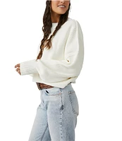 Free People Easy Street Mock Neck Long Sleeve Crop Pullover Sweater