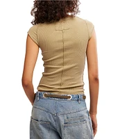 Free People Ever Had Crew Neck Short Sleeve Knit Tee