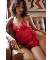 Free People First Blush Satin Cami & Panty Set