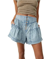 Free People Fleur Denim High Rise Denim Shorts