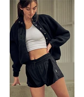 Free People FP Movement Hit the Slopes Stand Collar Long Sleeve Snap Front Jacket