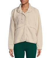 Free People FP Movement Hit the Slopes Stand Collar Long Sleeve Snap Front Jacket