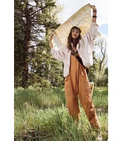 Free People FP Movement Hit the Slopes Stand Collar Long Sleeve Snap Front Jacket