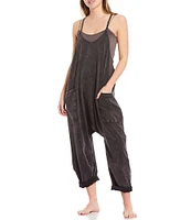 Free People FP Movement Sleeveless Scoop Neck Ankle Length Patch Pocket Hot Shot Onesie