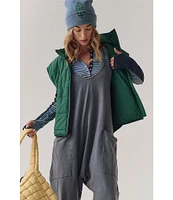 Free People FP Movement Sleeveless Scoop Neck Ankle Length Patch Pocket Hot Shot Onesie