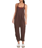 Free People FP Movement Sleeveless Scoop Neck Ankle Length Patch Pocket Hot Shot Onesie