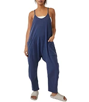 Free People FP Movement Sleeveless Scoop Neck Ankle Length Patch Pocket Hot Shot Onesie