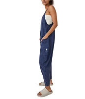 Free People FP Movement Sleeveless Scoop Neck Ankle Length Patch Pocket Hot Shot Onesie