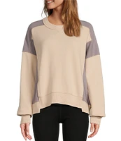 Free People FP Movement Intercept Color Blocked Crew Neck Coordinating Pullover