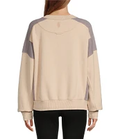 Free People FP Movement Intercept Color Blocked Crew Neck Coordinating Pullover