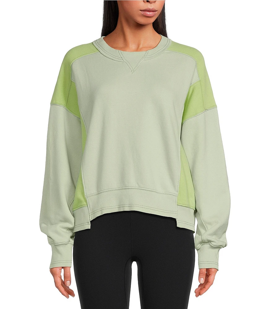 Free People FP Movement Intercept Color Blocked Crew Neck Coordinating Pullover